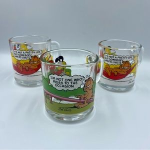 Garfield Characters 1978 McDonald’s Glass Mugs, set of 3.